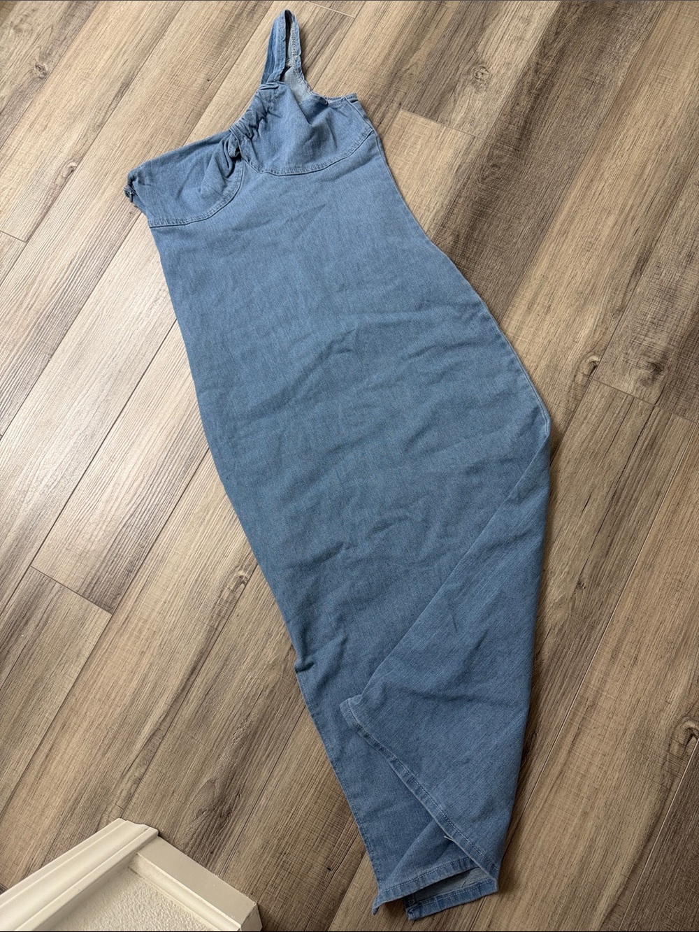 SHEIN Blue One-Shoulder Maxi Skirt